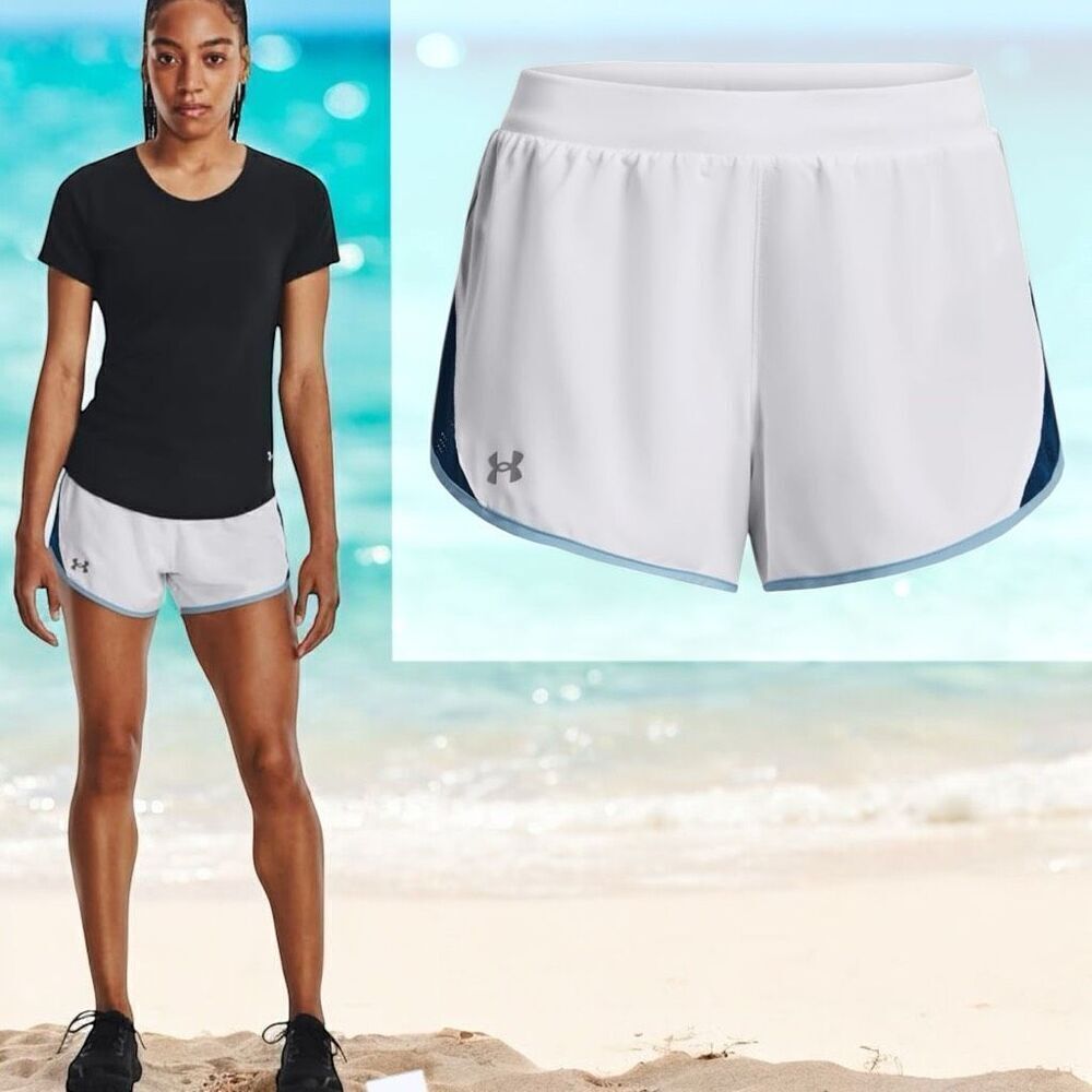 Under Armour UA White/Varsity Blue Fly by 2.0 Running Shorts Size 2XL NWT